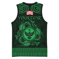 Personalized Glamorgan Morgannwg Basketball Jersey Green Raven Celtic-inspired - Wonder Print Shop