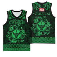 Personalized Glamorgan Morgannwg Basketball Jersey Green Raven Celtic-inspired - Wonder Print Shop