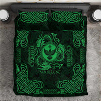 Personalized Glamorgan Morgannwg Bedding Set Green Raven Celtic-inspired - Wonder Print Shop