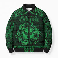 Personalized Glamorgan Morgannwg Bomber Puffer Jacket Green Raven Celtic-inspired - Wonder Print Shop