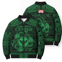 Personalized Glamorgan Morgannwg Bomber Puffer Jacket Green Raven Celtic-inspired - Wonder Print Shop