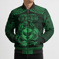 Personalized Glamorgan Morgannwg Bomber Puffer Jacket Green Raven Celtic-inspired - Wonder Print Shop