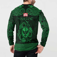 Personalized Glamorgan Morgannwg Button Sweatshirt Green Raven Celtic-inspired - Wonder Print Shop