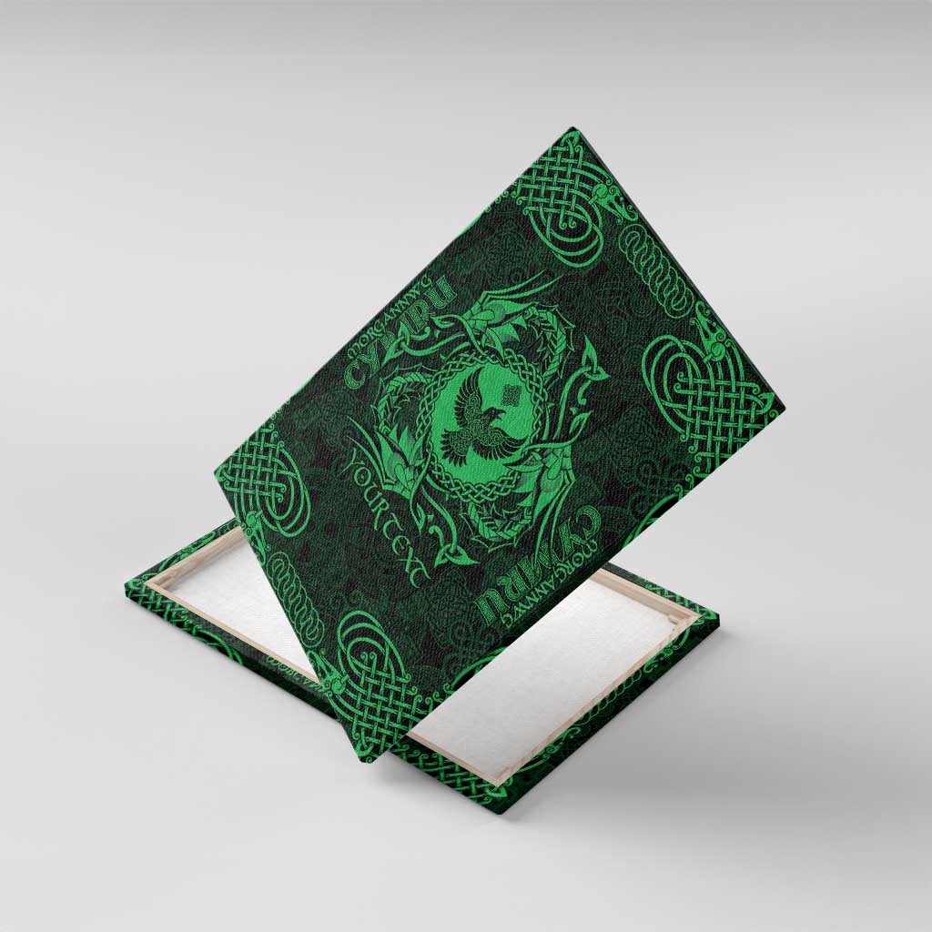 Personalized Glamorgan Morgannwg Canvas Wall Art Green Raven Celtic-inspired - Wonder Print Shop