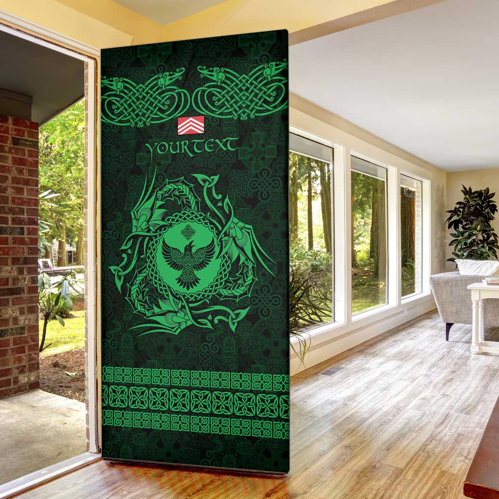 Personalized Glamorgan Morgannwg Door Cover Green Raven Celtic-inspired - Wonder Print Shop
