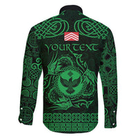 Personalized Glamorgan Morgannwg Family Matching Mermaid Dress and Hawaiian Shirt Green Raven Celtic-inspired - Wonder Print Shop