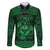 Personalized Glamorgan Morgannwg Family Matching Off The Shoulder Long Sleeve Dress and Hawaiian Shirt Green Raven Celtic-inspired - Wonder Print Shop
