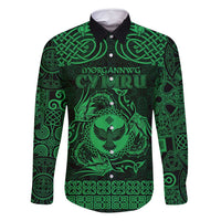 Personalized Glamorgan Morgannwg Family Matching Off Shoulder Maxi Dress and Hawaiian Shirt Green Raven Celtic-inspired - Wonder Print Shop