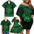 Personalized Glamorgan Morgannwg Family Matching Off Shoulder Short Dress and Hawaiian Shirt Green Raven Celtic-inspired - Wonder Print Shop