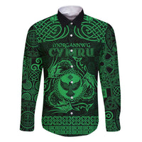 Personalized Glamorgan Morgannwg Family Matching Short Sleeve Bodycon Dress and Hawaiian Shirt Green Raven Celtic-inspired - Wonder Print Shop