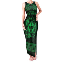 Personalized Glamorgan Morgannwg Family Matching Tank Maxi Dress and Hawaiian Shirt Green Raven Celtic-inspired - Wonder Print Shop