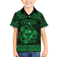 Personalized Glamorgan Morgannwg Family Matching Tank Maxi Dress and Hawaiian Shirt Green Raven Celtic-inspired - Wonder Print Shop