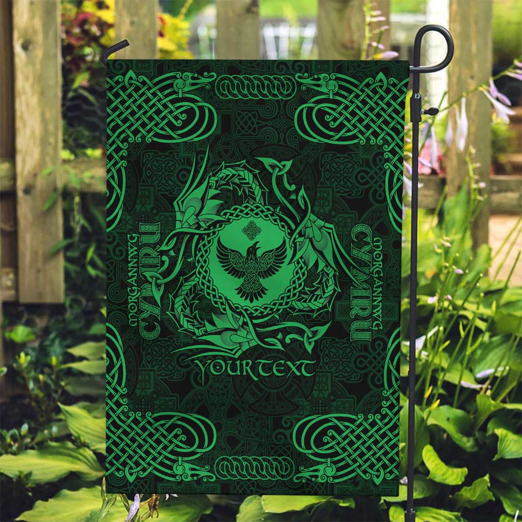 Personalized Glamorgan Morgannwg Garden Flag Green Raven Celtic-inspired - Wonder Print Shop