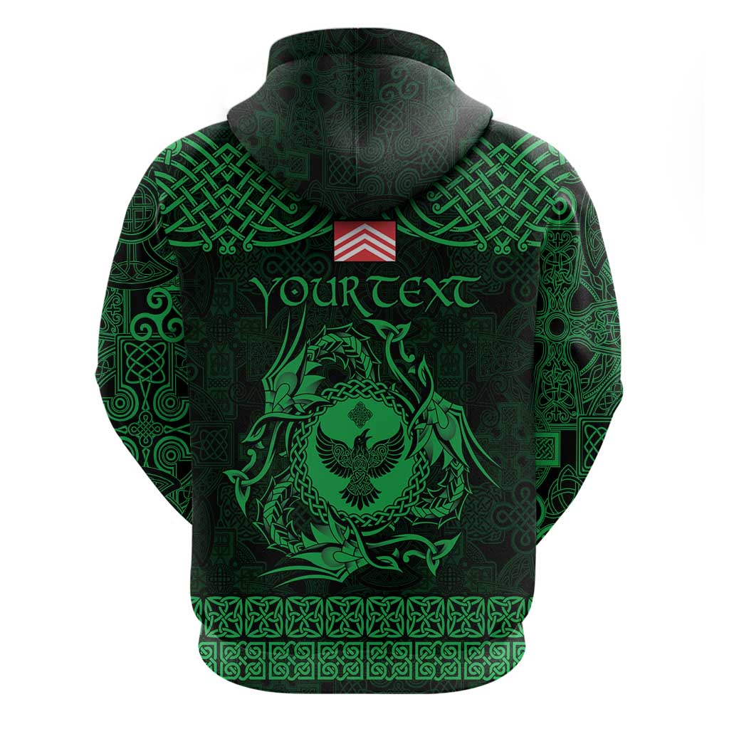 Personalized Glamorgan Morgannwg Hoodie Green Raven Celtic-inspired - Wonder Print Shop