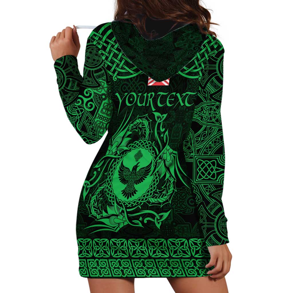 Personalized Glamorgan Morgannwg Hoodie Dress Green Raven Celtic-inspired - Wonder Print Shop