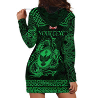 Personalized Glamorgan Morgannwg Hoodie Dress Green Raven Celtic-inspired - Wonder Print Shop
