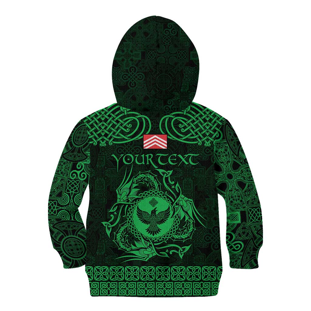 Personalized Glamorgan Morgannwg Kid Hoodie Green Raven Celtic-inspired - Wonder Print Shop