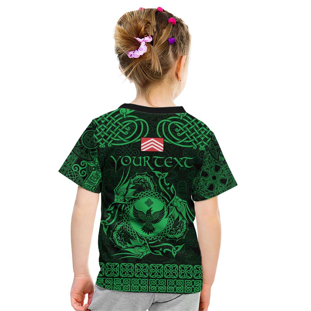 Personalized Glamorgan Morgannwg Kid T Shirt Green Raven Celtic-inspired - Wonder Print Shop