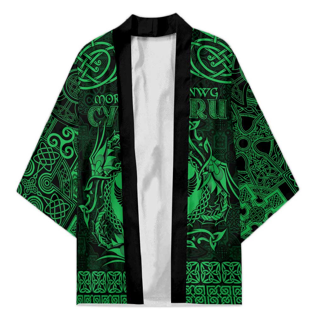 Personalized Glamorgan Morgannwg Kimono Green Raven Celtic-inspired - Wonder Print Shop