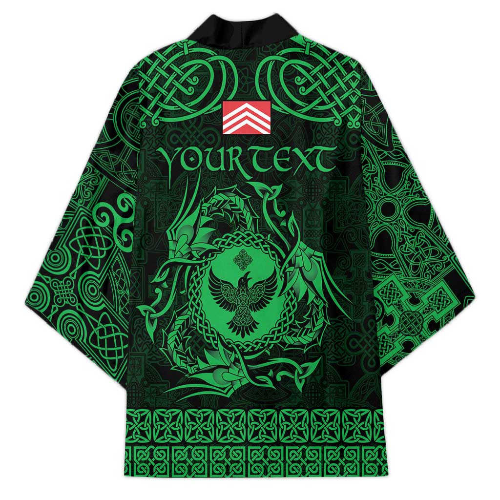 Personalized Glamorgan Morgannwg Kimono Green Raven Celtic-inspired - Wonder Print Shop