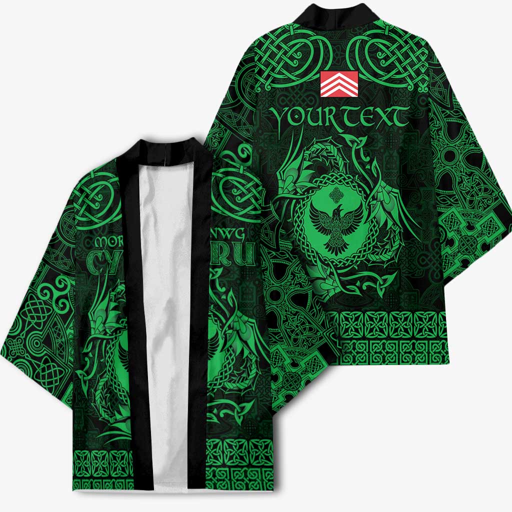 Personalized Glamorgan Morgannwg Kimono Green Raven Celtic-inspired - Wonder Print Shop