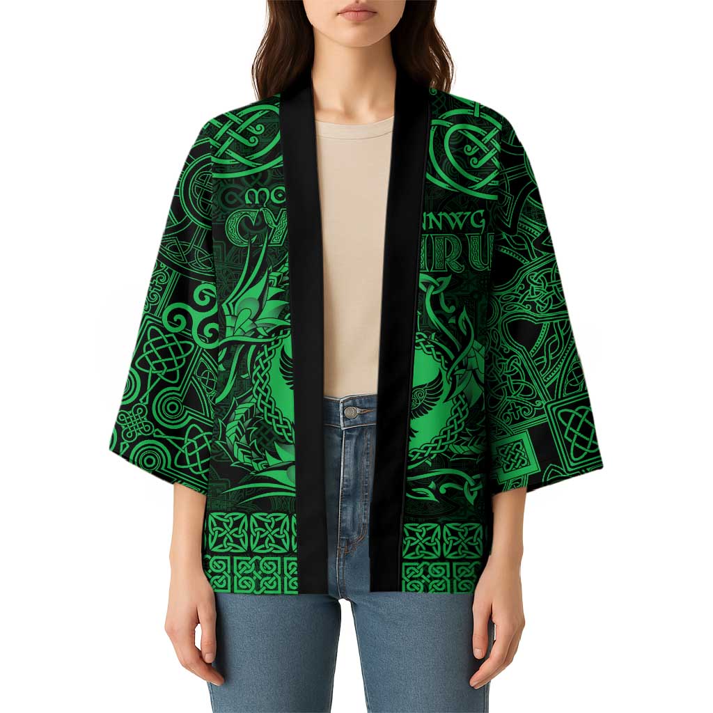 Personalized Glamorgan Morgannwg Kimono Green Raven Celtic-inspired - Wonder Print Shop