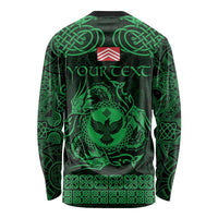 Personalized Glamorgan Morgannwg Long Sleeve Shirt Green Raven Celtic-inspired - Wonder Print Shop