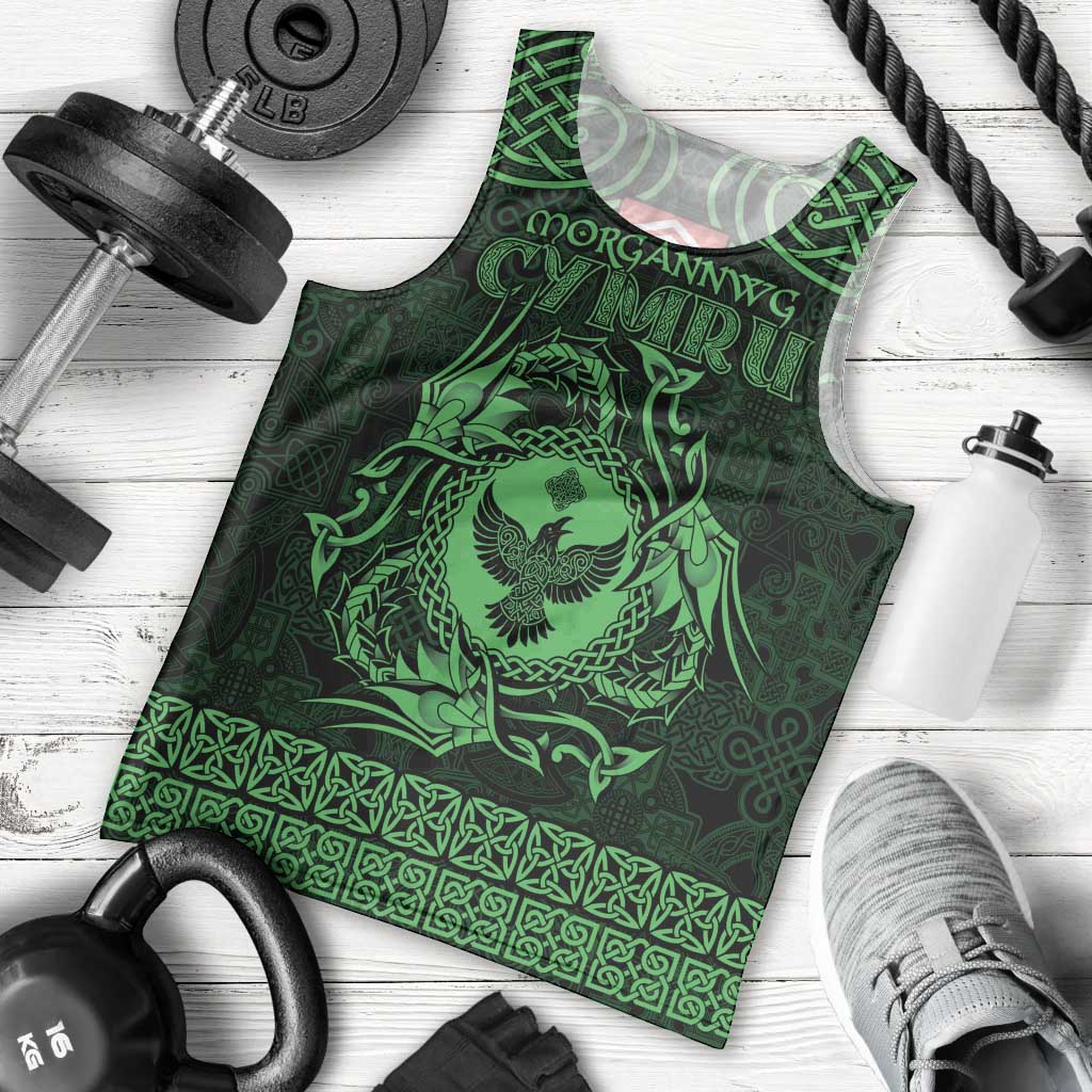 Personalized Glamorgan Morgannwg Men Tank Top Green Raven Celtic-inspired - Wonder Print Shop