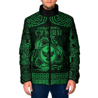 Personalized Glamorgan Morgannwg Padded Jacket Green Raven Celtic-inspired - Wonder Print Shop