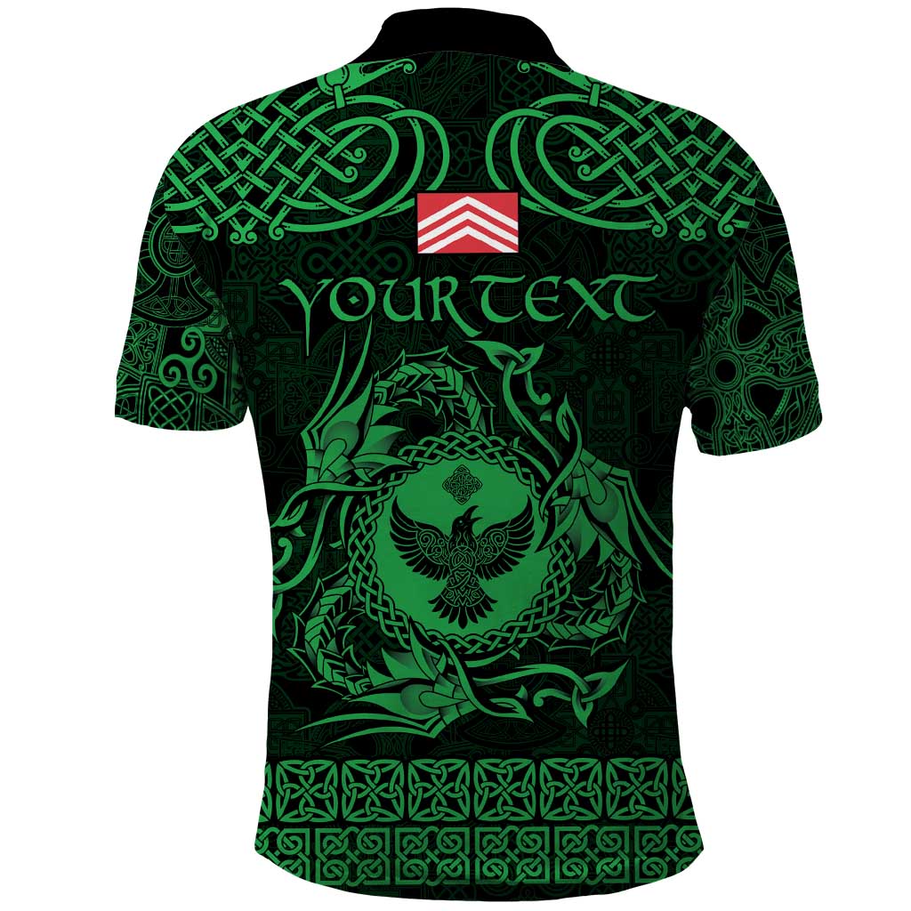 Personalized Glamorgan Morgannwg Polo Shirt Green Raven Celtic-inspired - Wonder Print Shop