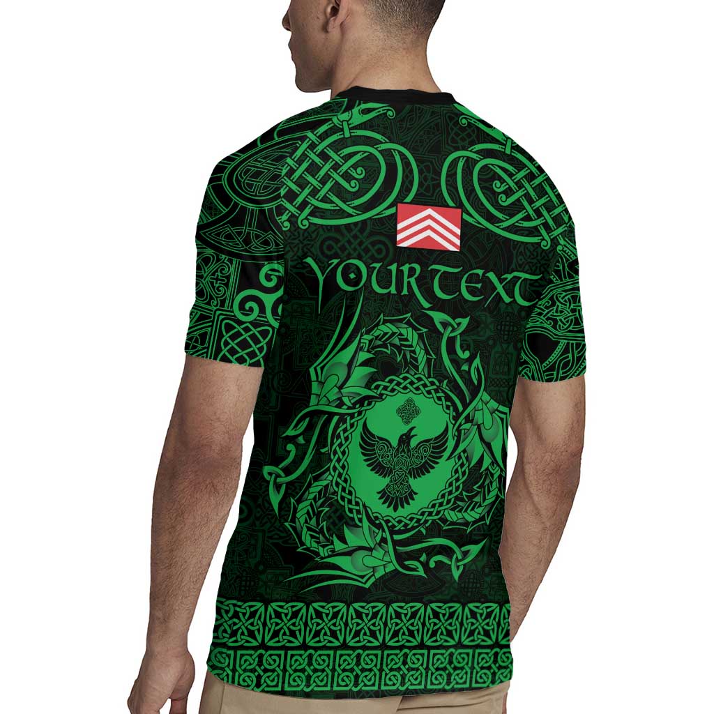 Personalized Glamorgan Morgannwg Rugby Jersey Green Raven Celtic-inspired - Wonder Print Shop