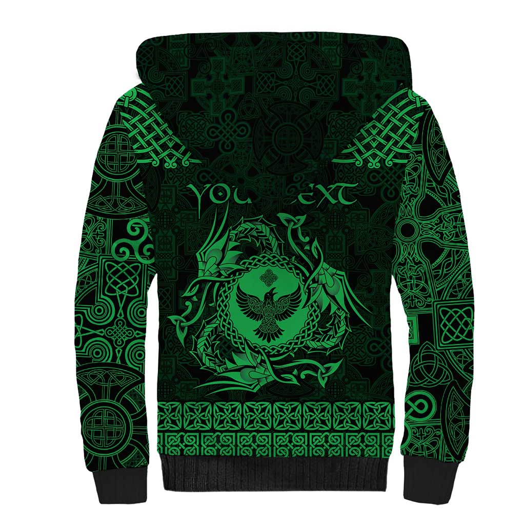 Personalized Glamorgan Morgannwg Sherpa Hoodie Green Raven Celtic-inspired - Wonder Print Shop