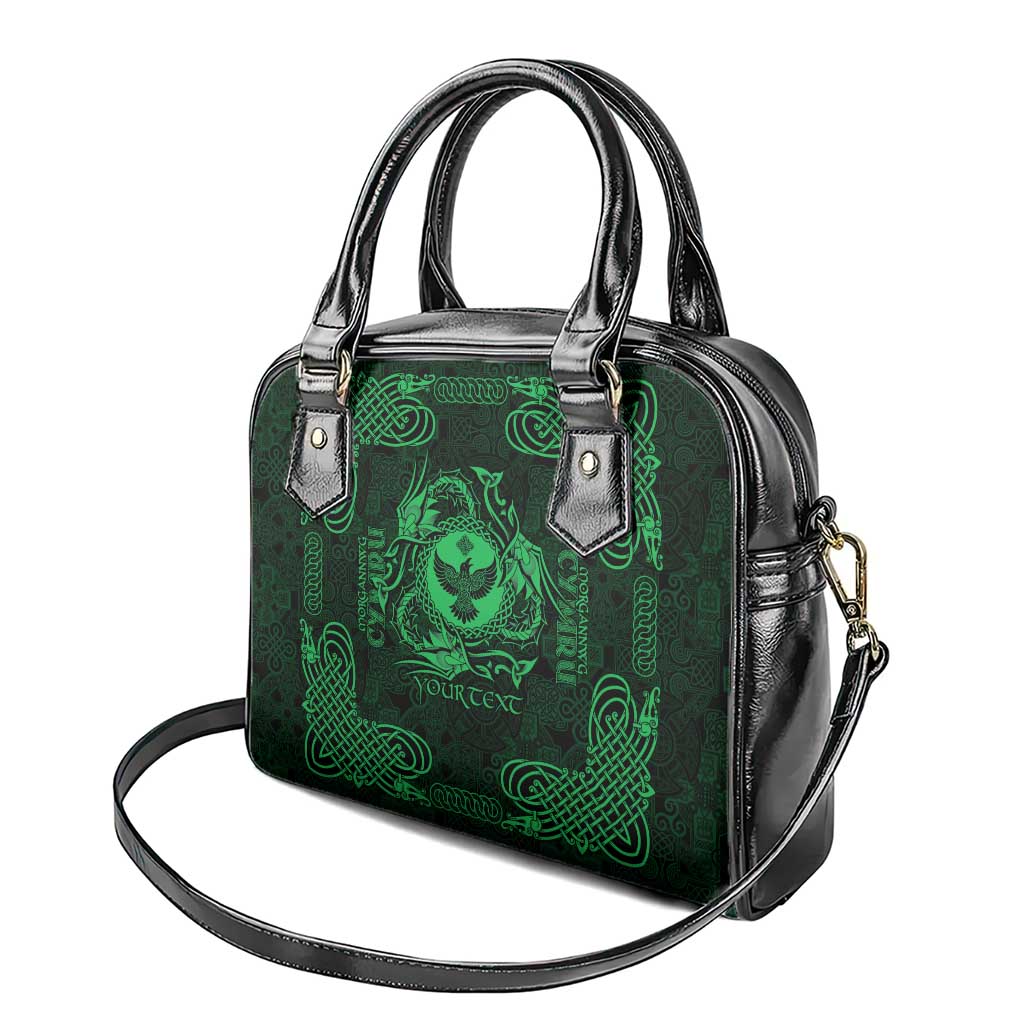 Personalized Glamorgan Morgannwg Shoulder Handbag Green Raven Celtic-inspired - Wonder Print Shop
