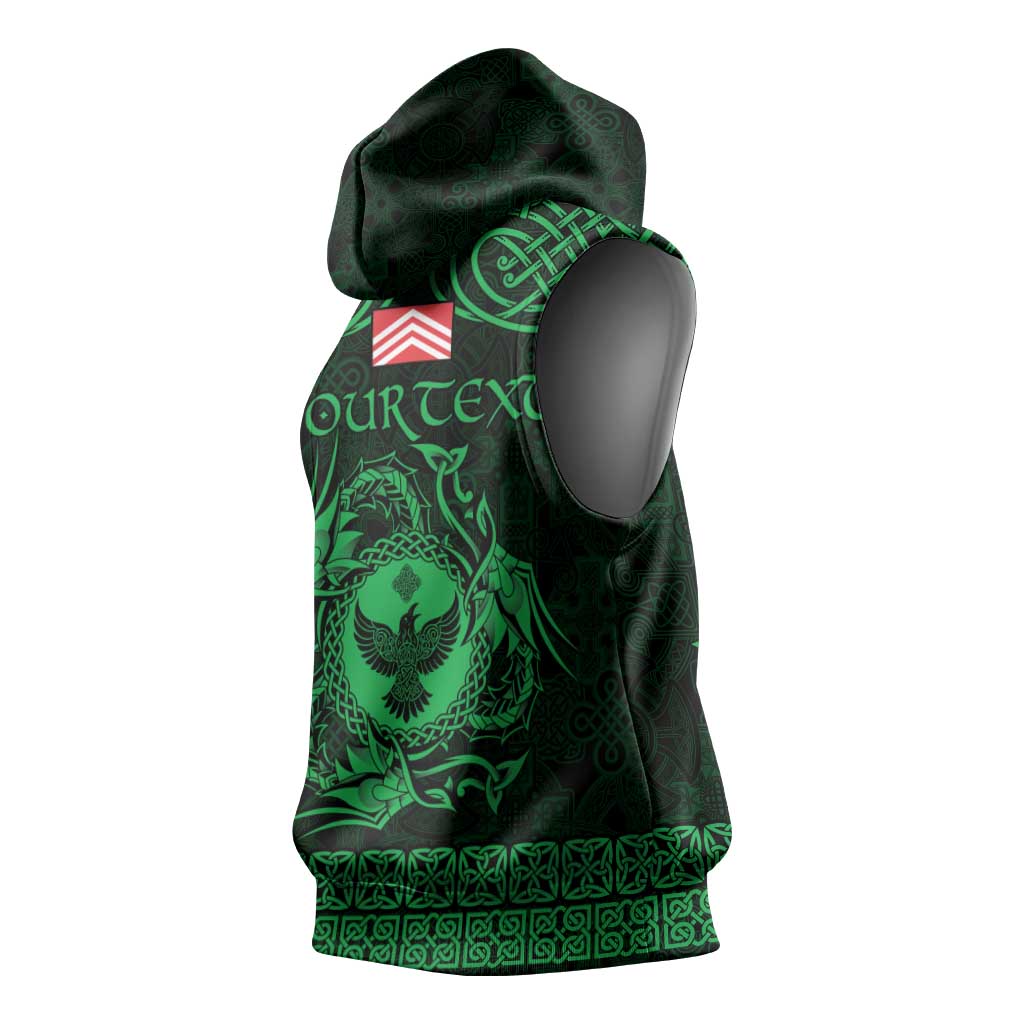 Personalized Glamorgan Morgannwg Sleeveless Hoodie Green Raven Celtic-inspired - Wonder Print Shop