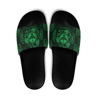 Personalized Glamorgan Morgannwg Slide Sandals Green Raven Celtic-inspired - Wonder Print Shop