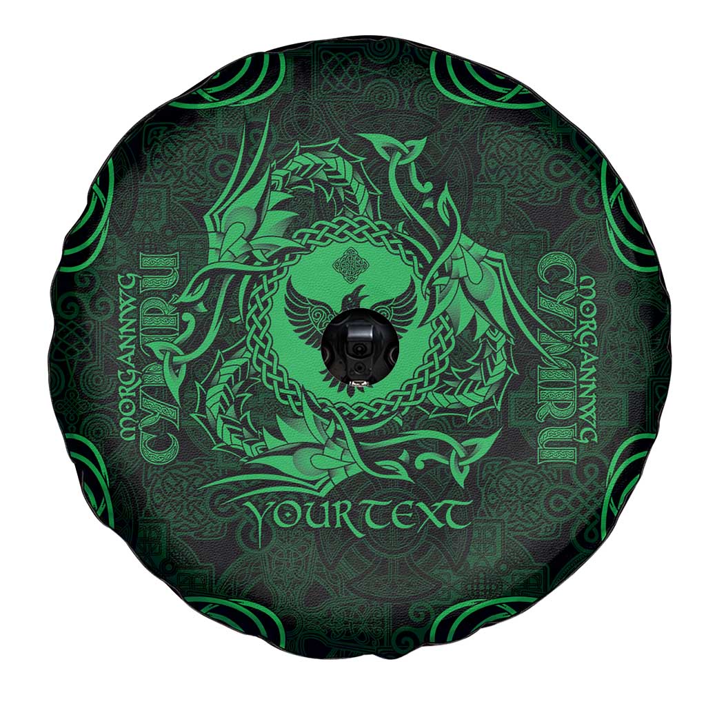 Personalized Glamorgan Morgannwg Spare Tire Cover Green Raven Celtic-inspired - Wonder Print Shop