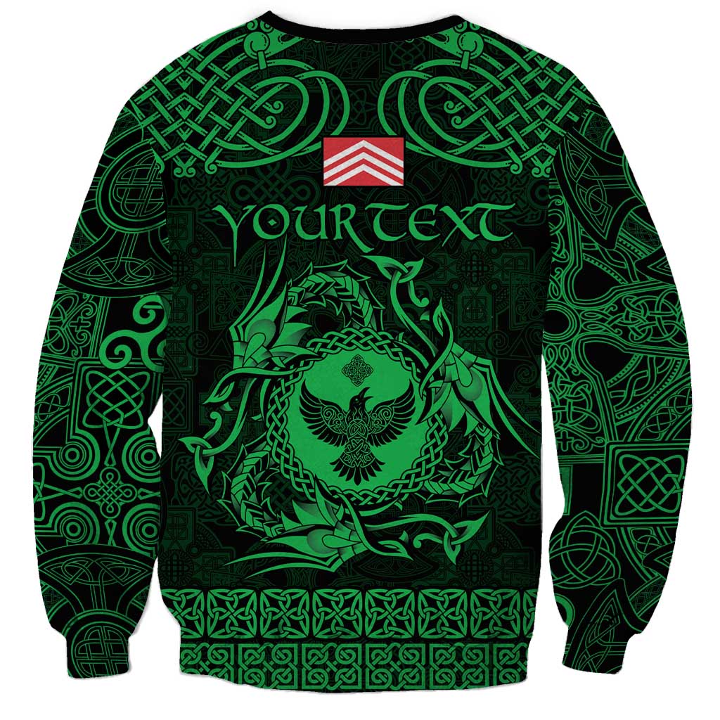 Personalized Glamorgan Morgannwg Sweatshirt Green Raven Celtic-inspired - Wonder Print Shop