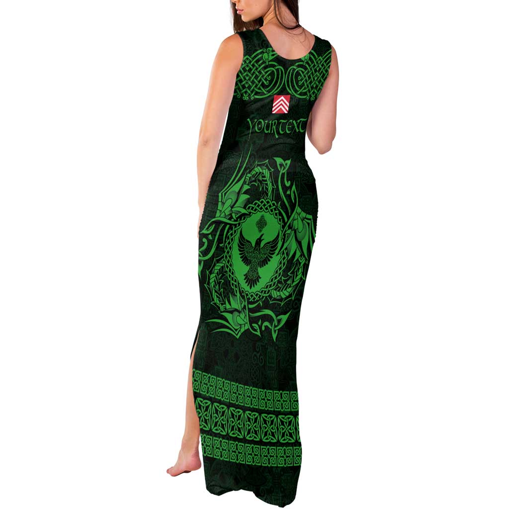 Personalized Glamorgan Morgannwg Tank Maxi Dress Green Raven Celtic-inspired - Wonder Print Shop