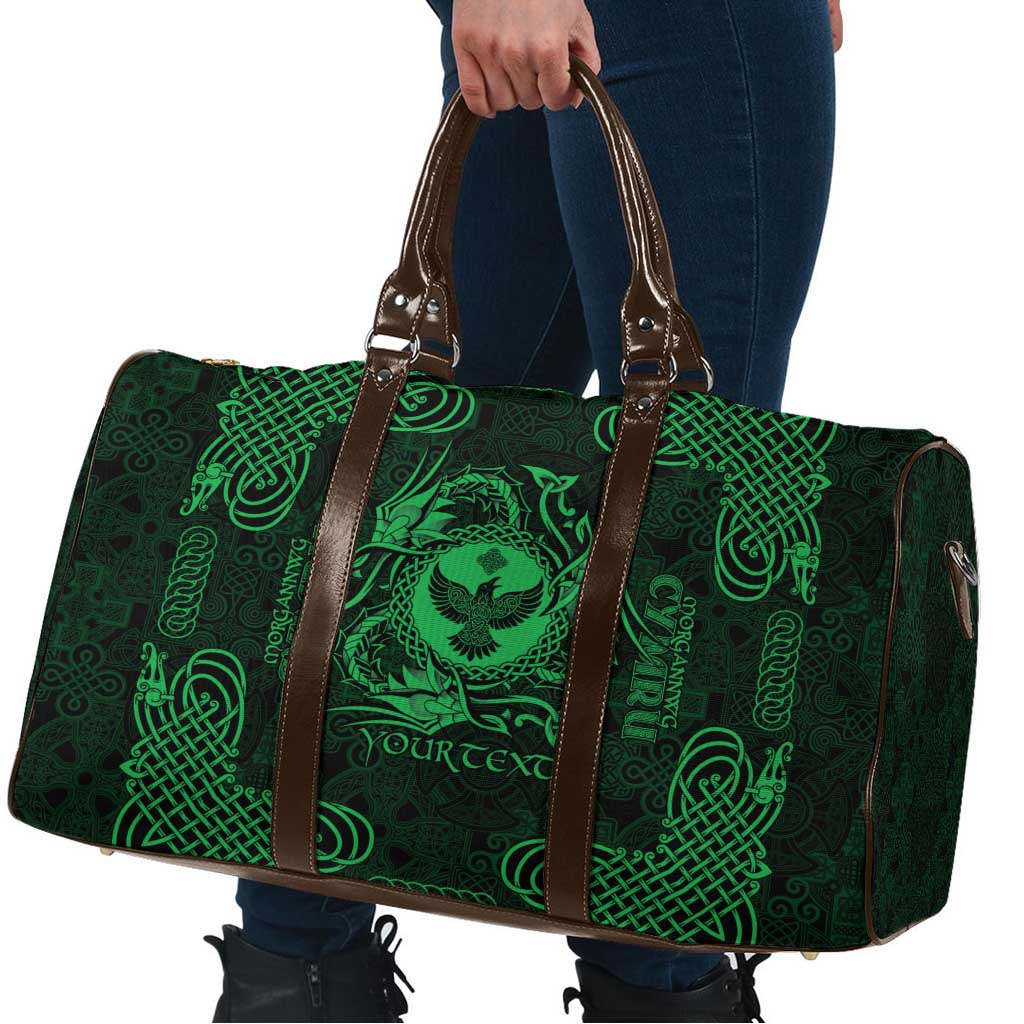 Personalized Glamorgan Morgannwg Travel Bag Green Raven Celtic-inspired - Wonder Print Shop