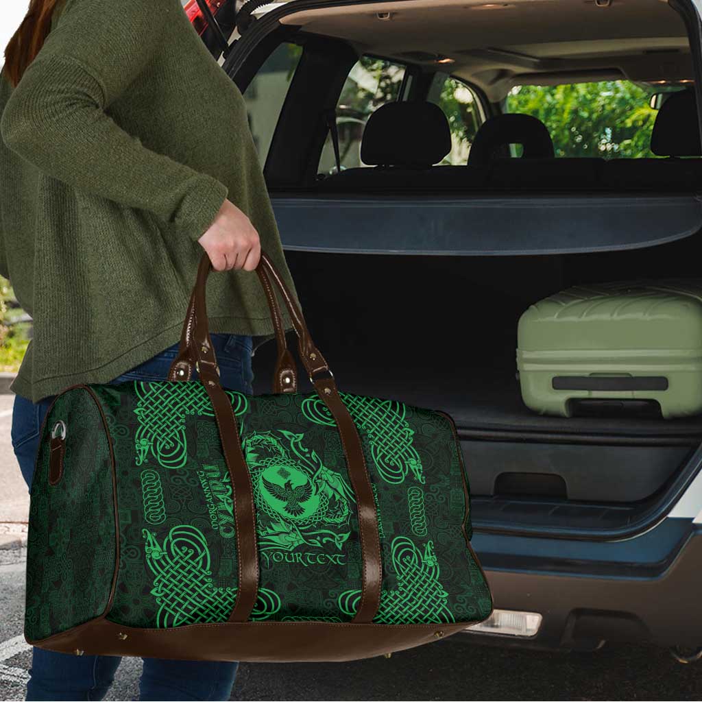Personalized Glamorgan Morgannwg Travel Bag Green Raven Celtic-inspired - Wonder Print Shop