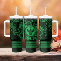 Personalized Glamorgan Morgannwg Tumbler With Handle Green Raven Celtic-inspired - Wonder Print Shop
