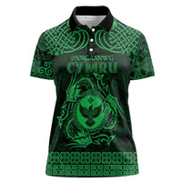 Personalized Glamorgan Morgannwg Women Polo Shirt Green Raven Celtic-inspired - Wonder Print Shop