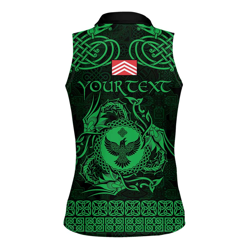 Personalized Glamorgan Morgannwg Women Sleeveless Polo Shirt Green Raven Celtic-inspired - Wonder Print Shop