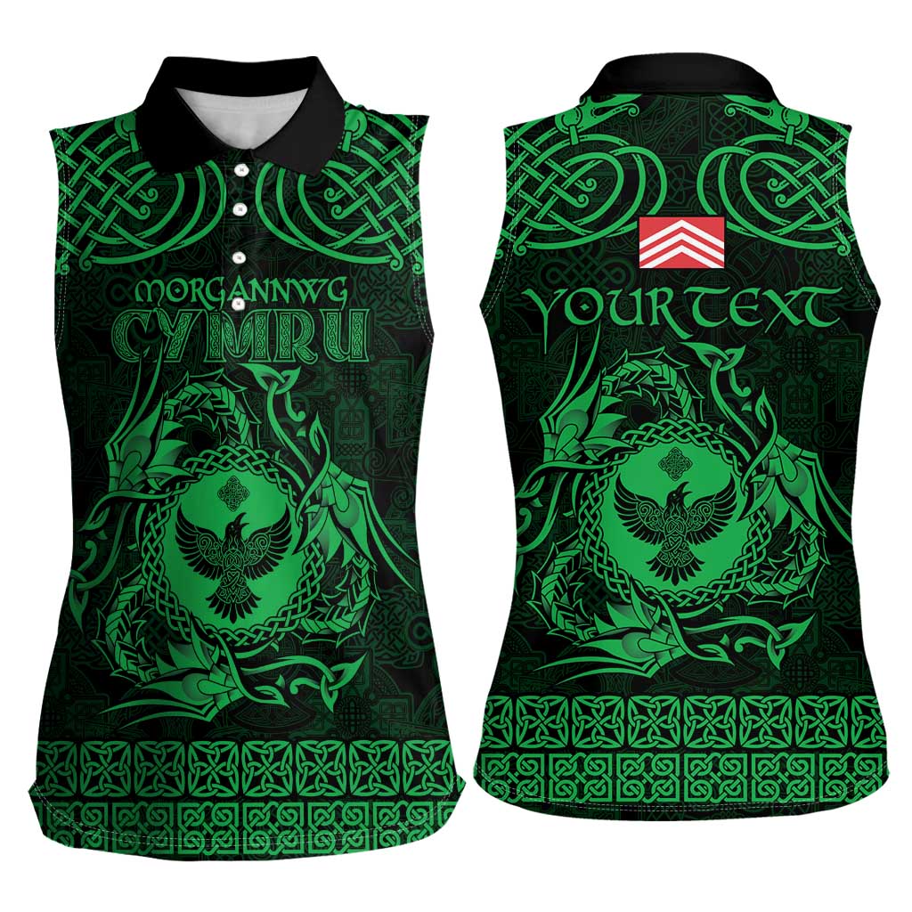 Personalized Glamorgan Morgannwg Women Sleeveless Polo Shirt Green Raven Celtic-inspired - Wonder Print Shop