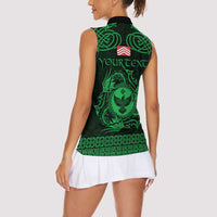 Personalized Glamorgan Morgannwg Women Sleeveless Polo Shirt Green Raven Celtic-inspired - Wonder Print Shop