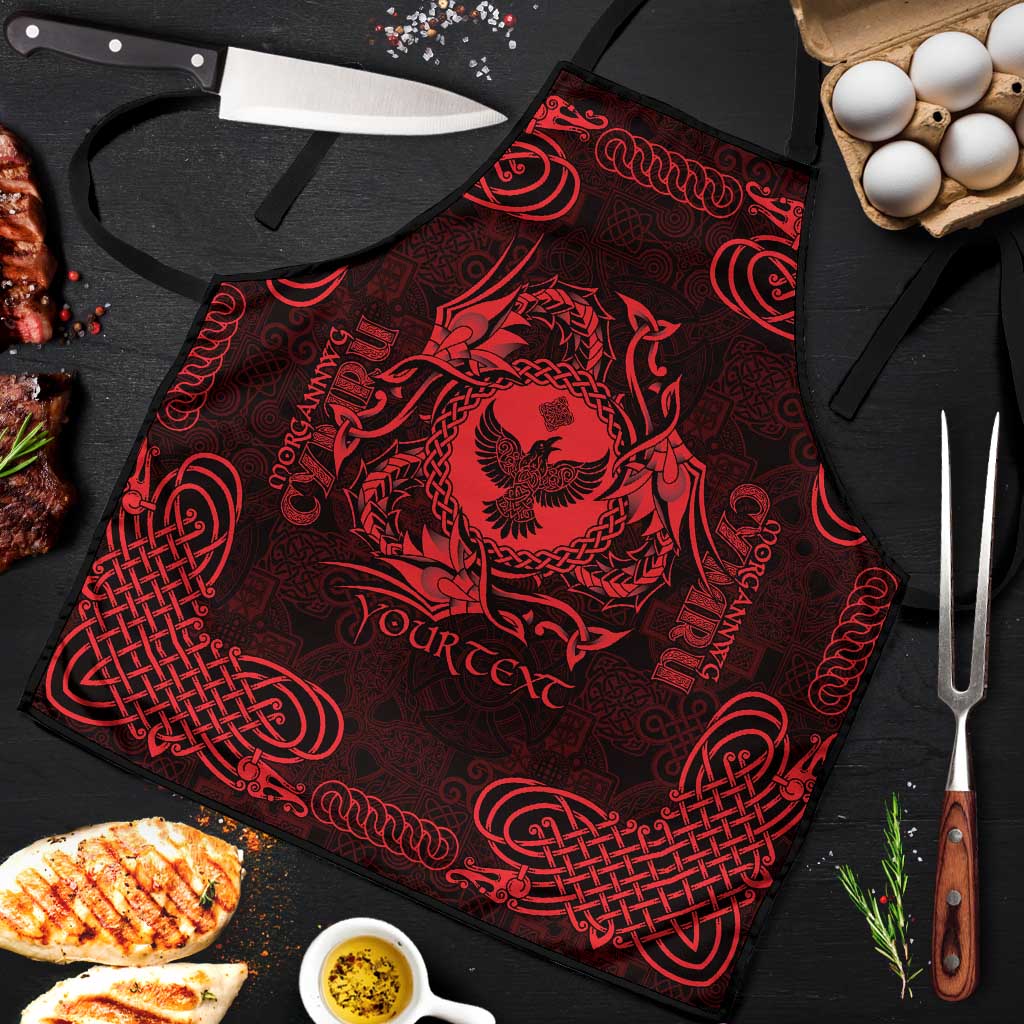 Personalized Glamorgan Morgannwg Apron Red Raven Celtic-inspired - Wonder Print Shop