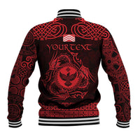 Personalized Glamorgan Morgannwg Baseball Jacket Red Raven Celtic-inspired - Wonder Print Shop