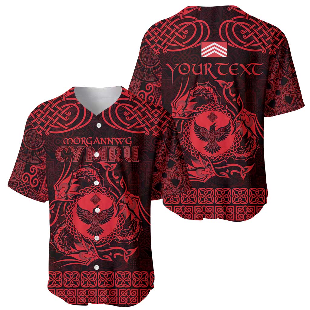 Personalized Glamorgan Morgannwg Baseball Jersey Red Raven Celtic-inspired - Wonder Print Shop