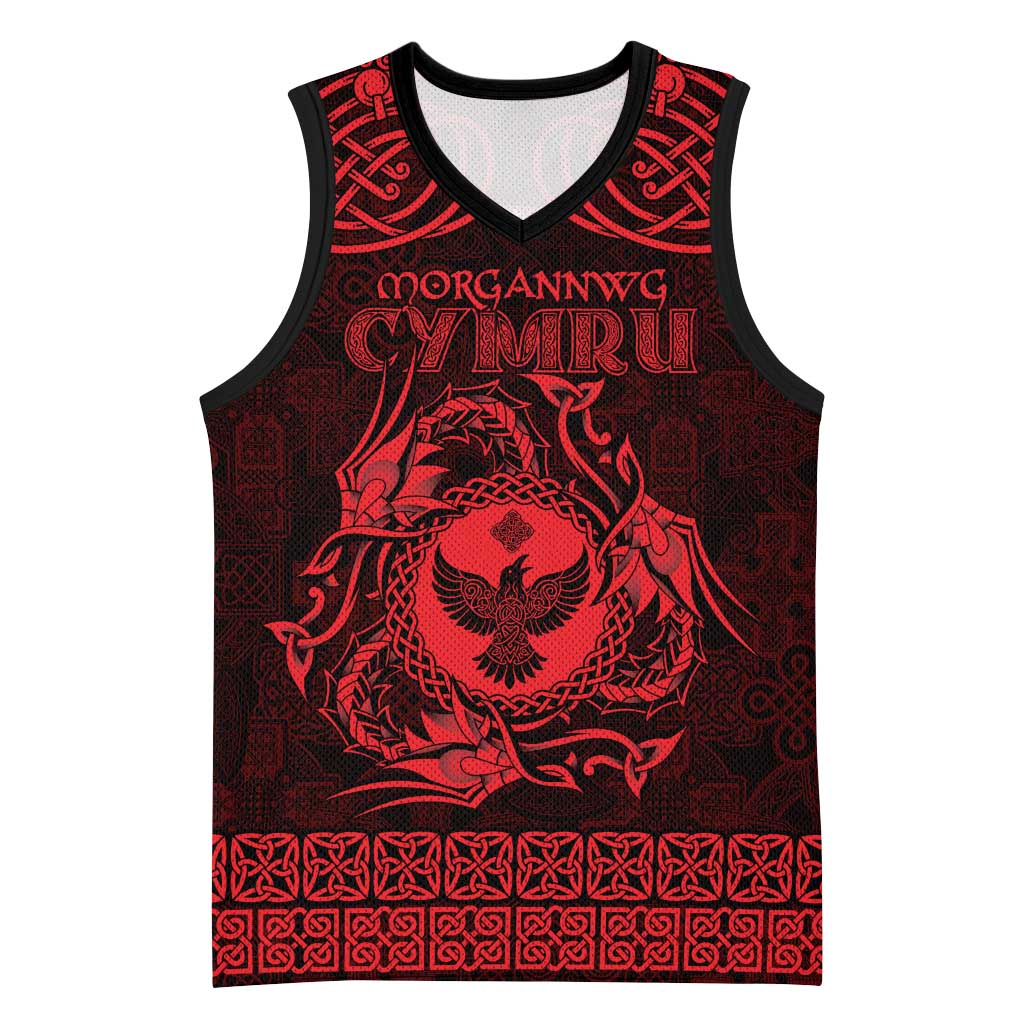 Personalized Glamorgan Morgannwg Basketball Jersey Red Raven Celtic-inspired - Wonder Print Shop