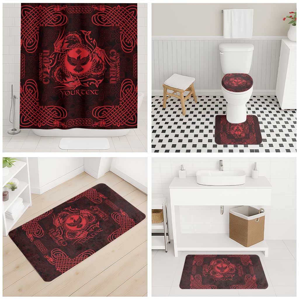 Personalized Glamorgan Morgannwg Bathroom Set Red Raven Celtic-inspired - Wonder Print Shop